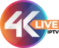 4K Live IPTV black logo displayed on light background for official branding